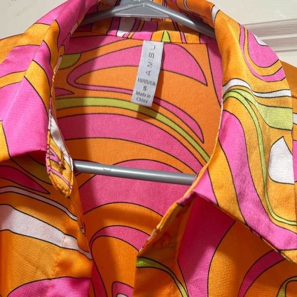 Colour Block Printed Blouse Size S NWOT - Picture 4 of 6